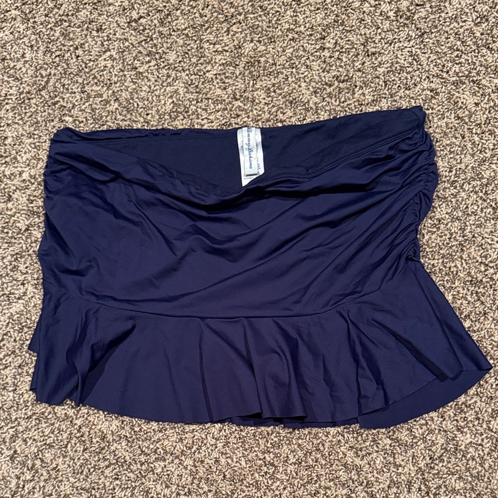 Tommy Bahama Navy Blue Ruffle Swim Skirt XL